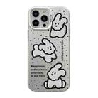 For iPhone 14 Pro Max Cute Animal Pattern Series PC + TPU Phone Case(White Puppy) - 1