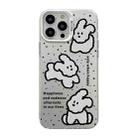 For iPhone 15 Pro Max Cute Animal Pattern Series PC + TPU Phone Case(White Puppy) - 1