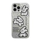 For iPhone 15 Pro Cute Animal Pattern Series PC + TPU Phone Case(White Puppy) - 1