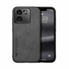 For Xiaomi Redmi K60 Ultra Skin Feel Magnetic Leather Back Phone Case(Dark Grey) - 1