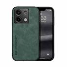 For Xiaomi Redmi Note 13 5G Skin Feel Magnetic Leather Back Phone Case(Green) - 1