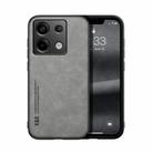 For Xiaomi Redmi Note 13 Pro 5G Skin Feel Magnetic Leather Back Phone Case(Light Grey) - 1