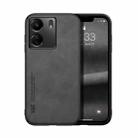 For Xiaomi Redmi 13C Skin Feel Magnetic Leather Back Phone Case(Dark Grey) - 1