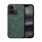 For Xiaomi Redmi 13C Skin Feel Magnetic Leather Back Phone Case(Green) - 1