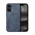 For Xiaomi Redmi Note 13 4G Skin Feel Magnetic Leather Back Phone Case(Blue) - 1