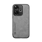 For Xiaomi Redmi Turbo 3 Skin Feel Magnetic Leather Back Phone Case(Light Grey) - 2