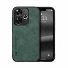 For Xiaomi Redmi Turbo 3 Skin Feel Magnetic Leather Back Phone Case(Green) - 1