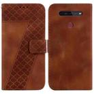 For LG K41S/K51S 7-shaped Embossed Leather Phone Case(Brown) - 1