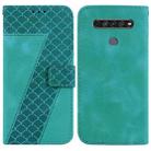 For LG K61 7-shaped Embossed Leather Phone Case(Green) - 1