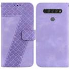 For LG K61 7-shaped Embossed Leather Phone Case(Purple) - 1