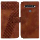 For LG K61 7-shaped Embossed Leather Phone Case(Brown) - 1