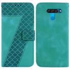 For LG K50/Q60 7-shaped Embossed Leather Phone Case(Green) - 1