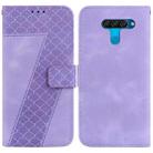 For LG K50/Q60 7-shaped Embossed Leather Phone Case(Purple) - 1