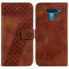 For LG K50/Q60 7-shaped Embossed Leather Phone Case(Brown) - 1