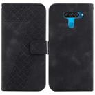 For LG K50/Q60 7-shaped Embossed Leather Phone Case(Black) - 1