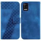 For LG K52/K62/Q52 7-shaped Embossed Leather Phone Case(Blue) - 1