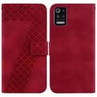 For LG K52/K62/Q52 7-shaped Embossed Leather Phone Case(Red) - 1