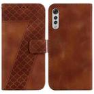 For LG Velvet 4G/5G/G9 7-shaped Embossed Leather Phone Case(Brown) - 1