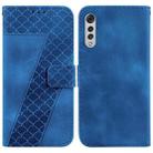 For LG Velvet 4G/5G/G9 7-shaped Embossed Leather Phone Case(Blue) - 1