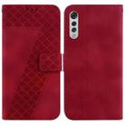 For LG Velvet 4G/5G/G9 7-shaped Embossed Leather Phone Case(Red) - 1