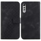 For LG Velvet 4G/5G/G9 7-shaped Embossed Leather Phone Case(Black) - 1