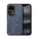 For Huawei nova 12 Pro Skin Feel Magnetic Leather Back Phone Case(Blue) - 1