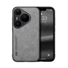 For Huawei Pura 80 Pro 5G Skin Feel Magnetic Leather Back Phone Case(Light Grey) - 1