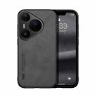 For Huawei Pura 80 Pro 5G Skin Feel Magnetic Leather Back Phone Case(Dark Grey) - 1