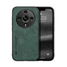 For Honor X9b Skin Feel Magnetic Leather Back Phone Case(Green) - 1