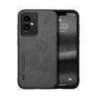 For Honor 100 Skin Feel Magnetic Leather Back Phone Case(Dark Grey) - 1