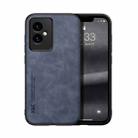 For Honor 100 Skin Feel Magnetic Leather Back Phone Case(Blue) - 1