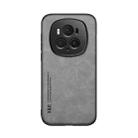 For Honor Magic6 Pro Skin Feel Magnetic Leather Back Phone Case(Light Grey) - 2