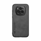 For Honor Magic6 Skin Feel Magnetic Leather Back Phone Case(Dark Grey) - 2