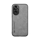 For Honor 200 Skin Feel Magnetic Leather Back Phone Case(Light Grey) - 2