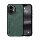 For Honor 300 Skin Feel Magnetic Leather Back Phone Case(Green) - 1