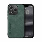 For Honor 400 Lite Global Skin Feel Magnetic Leather Back Phone Case(Green) - 1