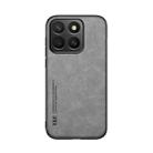 For Honor X8c 4G Skin Feel Magnetic Leather Back Phone Case(Light Grey) - 2