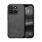 For Honor X8c 4G Skin Feel Magnetic Leather Back Phone Case(Dark Grey) - 1