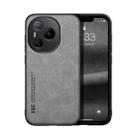 For Honor Power Skin Feel Magnetic Leather Back Phone Case(Light Grey) - 1