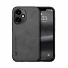 For Honor 400 Global 156.5mm Skin Feel Magnetic Leather Back Phone Case(Dark Grey) - 1
