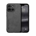 For Honor X6c 4G Skin Feel Magnetic Leather Back Phone Case(Dark Grey) - 1