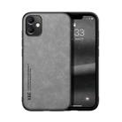 For Samsung Galaxy A05 Skin Feel Magnetic Leather Back Phone Case(Light Grey) - 1