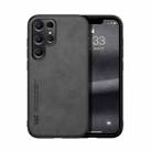 For Samsung Galaxy S24 Ultra 5G Skin Feel Magnetic Leather Back Phone Case(Dark Grey) - 1