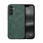 For Samsung Galaxy S24+ 5G Skin Feel Magnetic Leather Back Phone Case(Green) - 1