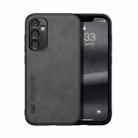 For Samsung Galaxy A35 5G Skin Feel Magnetic Leather Back Phone Case(Dark Grey) - 1