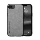 For iPhone 16e Skin Feel Magnetic Leather Back Phone Case(Light Grey) - 1