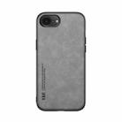 For iPhone 16e Skin Feel Magnetic Leather Back Phone Case(Light Grey) - 2