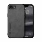 For iPhone 16e Skin Feel Magnetic Leather Back Phone Case(Dark Grey) - 1