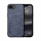 For iPhone 16e Skin Feel Magnetic Leather Back Phone Case(Blue) - 1
