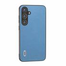 For Samsung Galaxy S24+ 5G ABEEL Arashi Texture PU Phone Case(Sky Blue) - 1